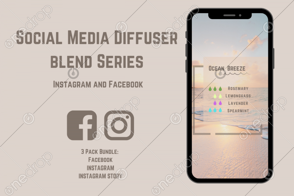 Ocean Breeze Diffuser Blend Social Media Bundle by Ali Knight