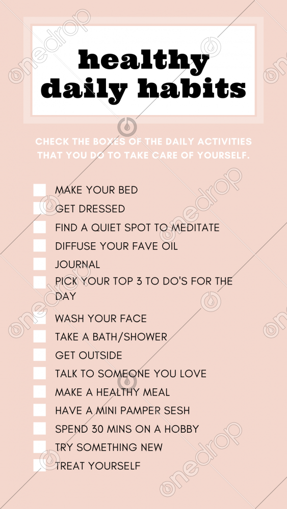 Healthy Daily Habits Checklist Instagram Story By Mary Windisch