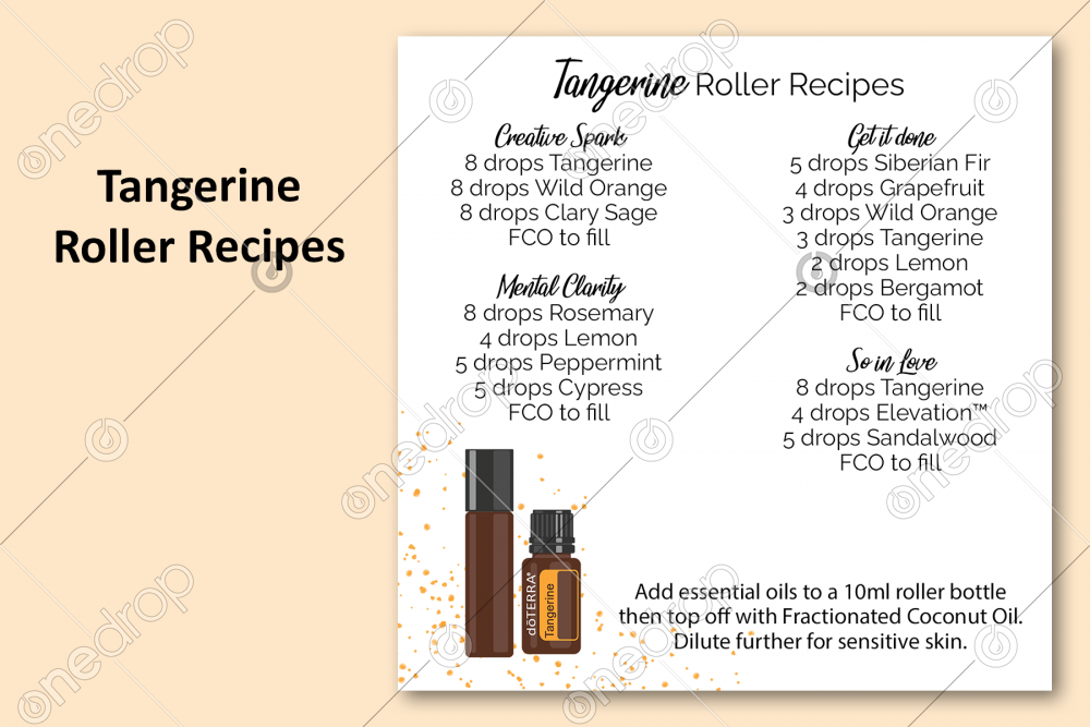 Tangerine Roller Recipe Blends Illustrated Roller Bottle + by Amber