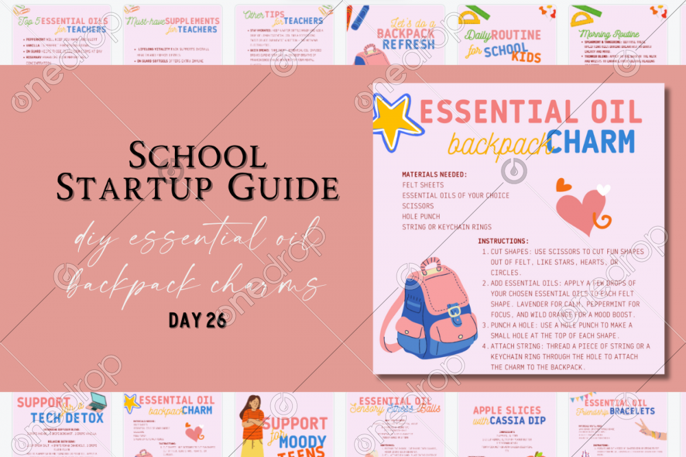 School Startup Guide DIY Essential Oil Backpack Charms by Bree Wilder