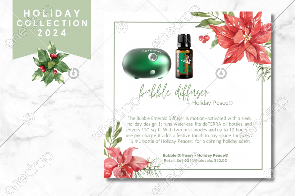 Holiday Collection Bubble© Diffuser Emerald + Holiday Pea by Jess Tunis